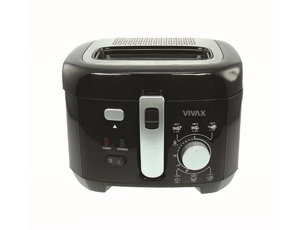 Vivax DF-1800B, 2,5 L, Enkelt, Sort, Knapper, Scrollbar, 1800 W