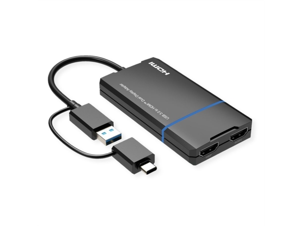 Value 12.99.3206, Ledningsført, Usb 3.2 Gen 1 (3.1 Gen 1) Type-A + Type-C, Sort, 60 Hz, 3840 X 2160 Pixel, 0,15 M