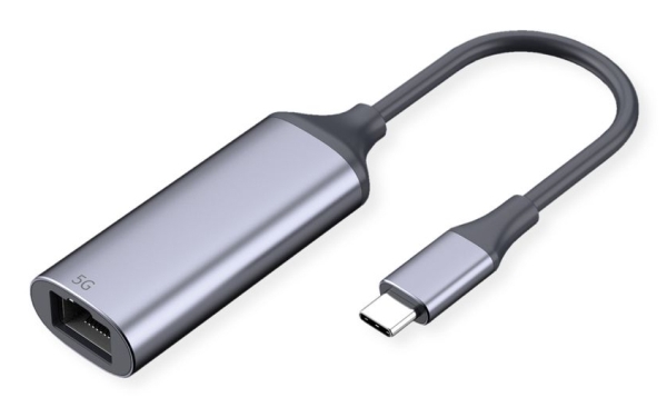 Value 12.99.1128, Usb Type-C, Rj-45, Sort, Sølv, 5 Gbit/Sek., 27 Mm, 77 Mm