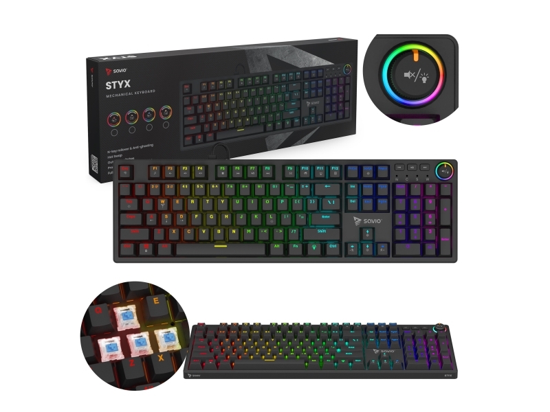 Savio Mechanische Tastatur Styx Outemu Blau, Hot Swap, Rgb