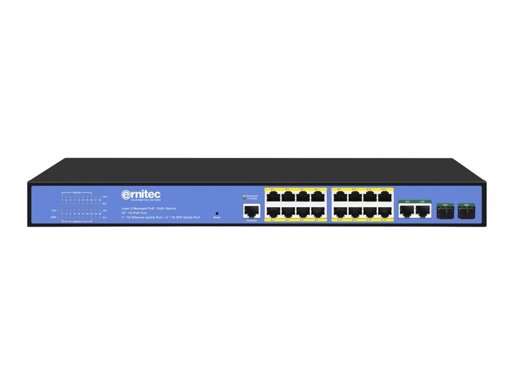 Ernitec Managed Layer 2+ Switch, 16 Ports