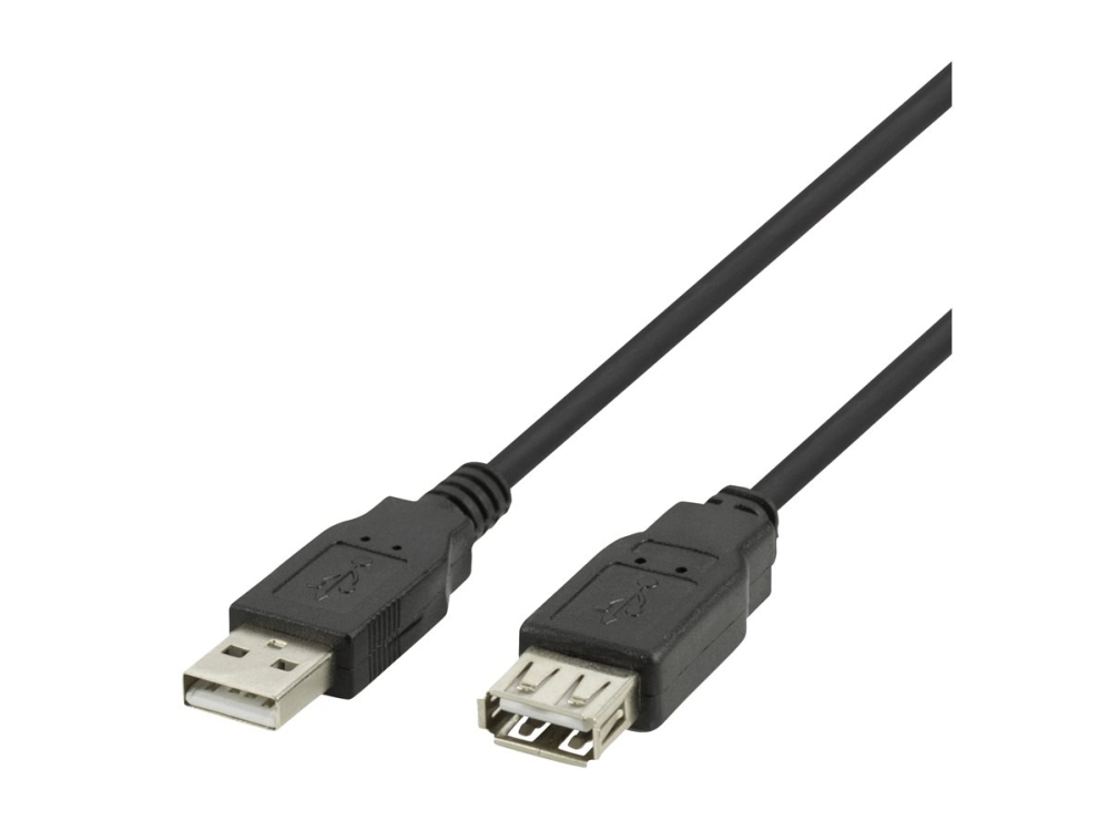 Deltaco - Usb-Verlängerungskabel - Usb (Stecker) Auf Usb (Buchse) - Usb 2.0 - 0,5 A - 1 M - Schwarz