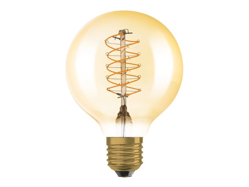 OSRAM Vintage 1906 Classic - LED-filament-lyspære - form: kugle - E27 - 7 W (tilsvarende 48 W) - klasse F - varm komfort-lys - 2200 K - klar guld