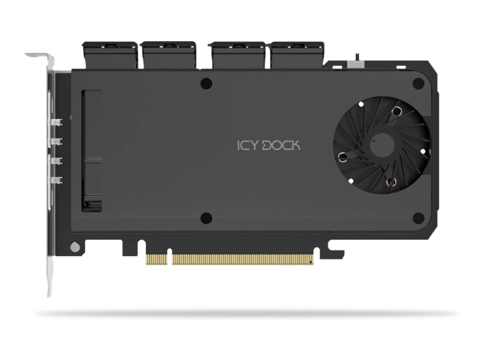 ICY DOCK ExpressSlot Slide MB204MP-1B - Förvaringslåda - M.2 - PCIe 4.0 x16 (NVMe) - PCIe 4.0 x4 - svart | Datortillbehör - Kablar & adaptrar - Adaptrar | GameStuff