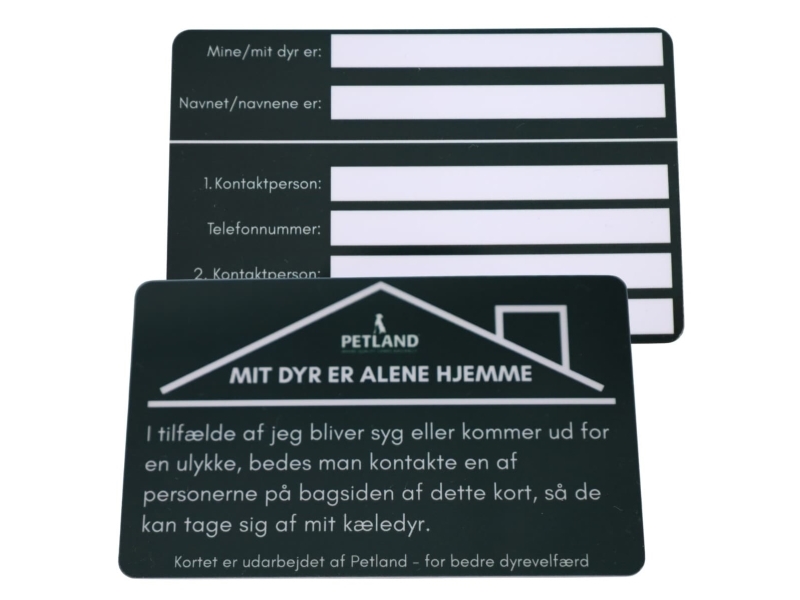 Plastikkort Mit dyr er alene hjemme