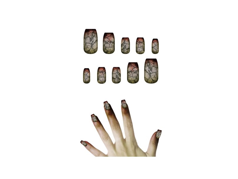 Falsche Zombie-Nägel, 12 Stk