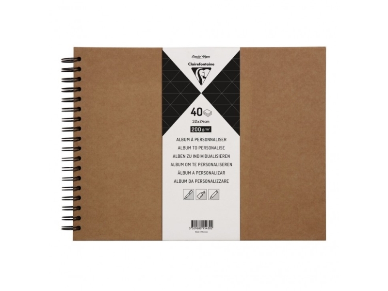 Clairefontaine 95430C, Monokromatiskt, Brun, 40 ark, 200 g/m ^, Inbunden, Universal | Skola & Hobby - Till skolväskan - Pennfodral | GameStuff