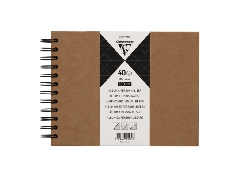 Clairefontaine 95432C, Monokromatiskt, Brun, 40 ark, 200 g/m ^, Inbunden, Universal | Skola & Hobby - Till skolväskan - Pennfodral | GameStuff
