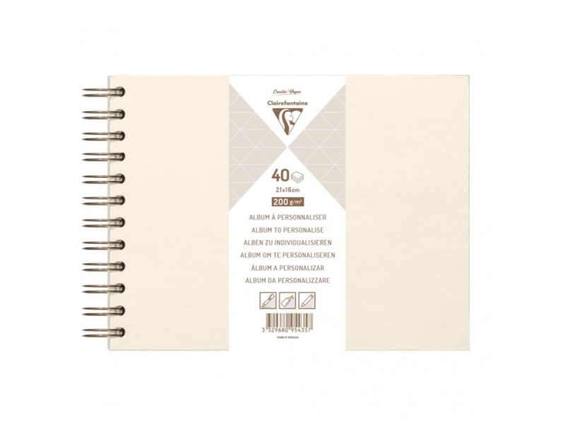 Clairefontaine 95435C, Elfenben, 40 ark, Spiralbindning, Vit, 250 mm, 170 mm | Skola & Hobby - Till skolväskan - Pennfodral | GameStuff