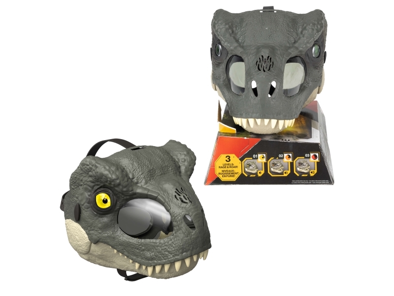 Jurassic World Rebirth T-Rex Rage N Roar Mask With Led Light Up Eyes Feature, 3 Level Effects, 6 Yr(S), Multicolour, Plastic