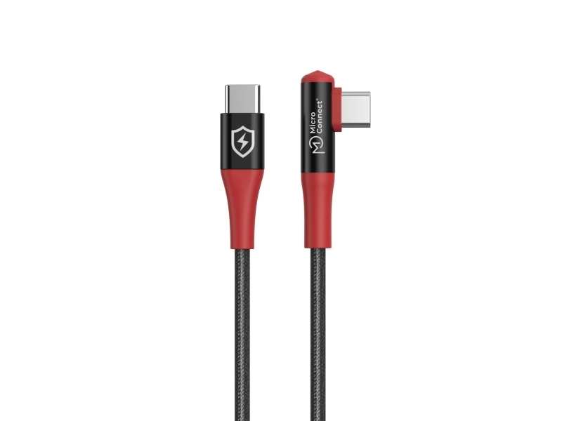 Microconnect Usb-C - Usb-C Usb-Kabel 1,5 M Sort Og Rød (Safe Charge Vinklet Usb-C Til C)