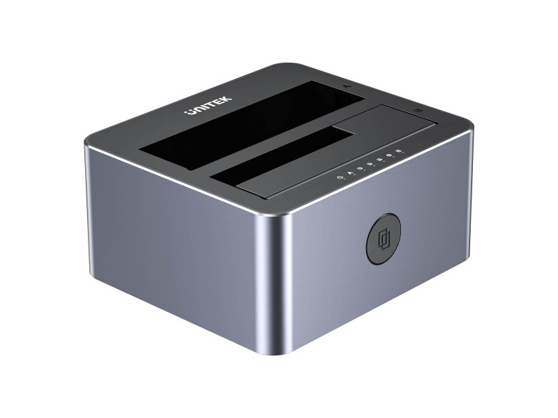 Unitek Y-3027GY01-EU Disk Clone Station 2 x SATA 2.5/3.5 USB-C 10Gbps | Datorkomponenter - Hårddisk & Lagring - Kabinett & docking | GameStuff