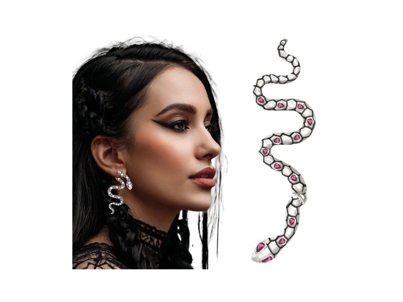 Slange øreringe, 6 cm