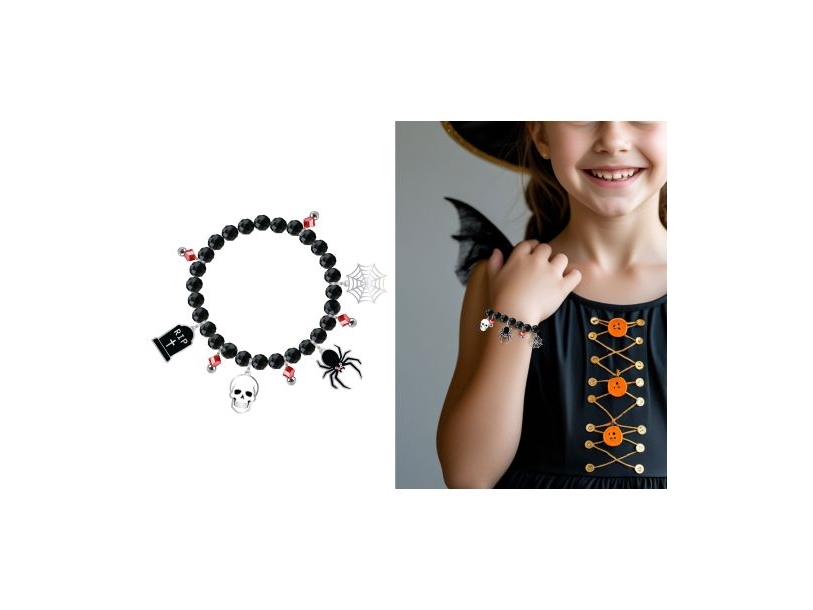 Schwarzes Halloween-Armband