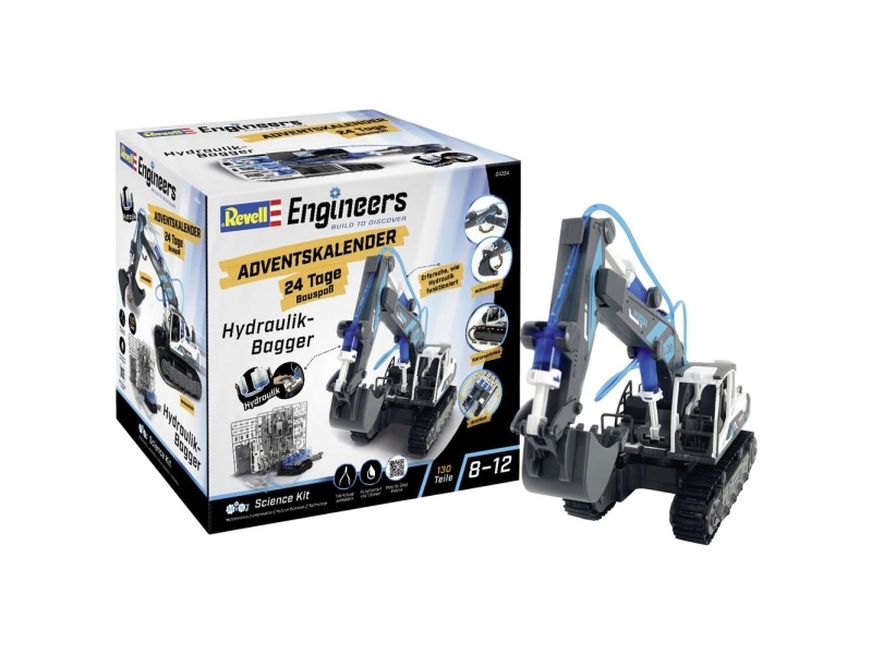 Revell Engineers Adventskalender Engineers Excavator Hydraulisk gravemaskine Teknik Julekalender Aldersklasse fra 8 år | Leksaker - Hot just nu - Julkalender med leksaker | GameStuff