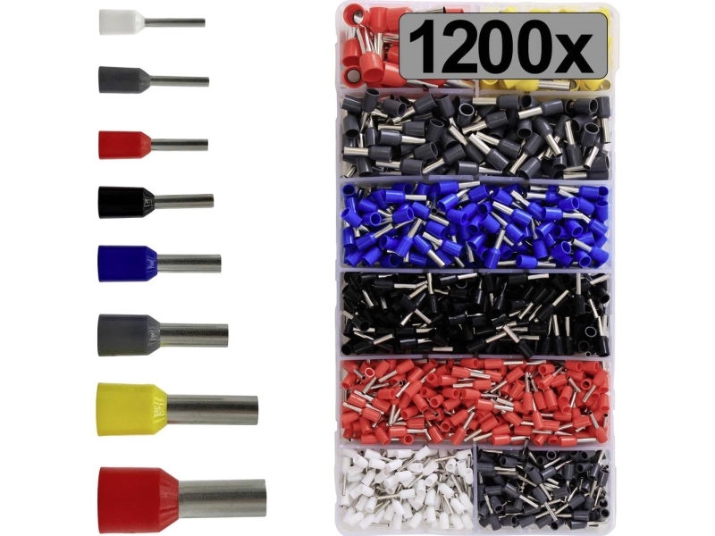 Tru Components Tc-13377260 Kabelsko-Sortiment Delvist Isoleret Flerfarvet 1200 Stk