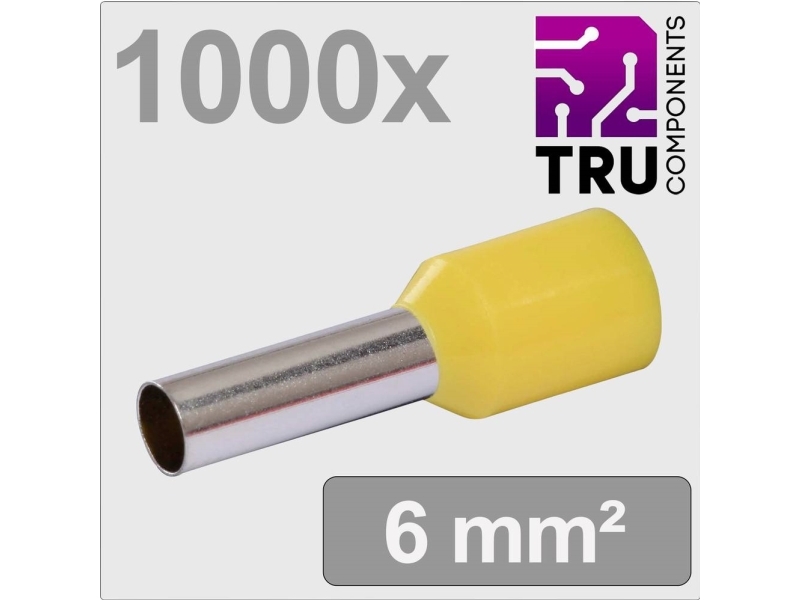 Tru Components Tc-13377216 Kabelsko 6 Mm² Delvist Isoleret Gul 1000 Stk