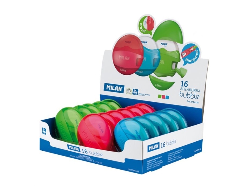 Milan 4704116, Manual Pencil Sharpener, Blue, Green, Red, Steel, 150 Mm, 190 Mm, 65 Mm