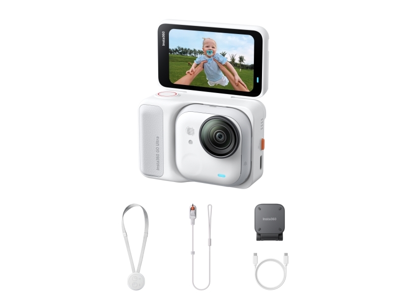 Insta360 GO Ultra Standard White, 4K Ultra HD, 240 fps, Wi-Fi, Bluetooth, 500 mAh, 52,9 g | Foto och video - Videokamera - Videokamera för action | GameStuff