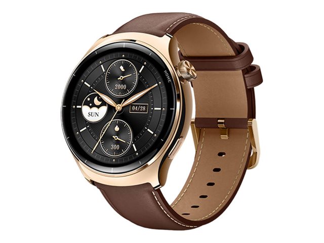 Mibro Lite 3 Pro - Smart klocka med rem - läder - handledsstorlek: upp till 246 mm - display 1.32 - Bluetooth, NFC - 57.15 g - guldrosa | Sport & Träning - Pulsklockor & Smartwatches - Smartklockor | GameStuff