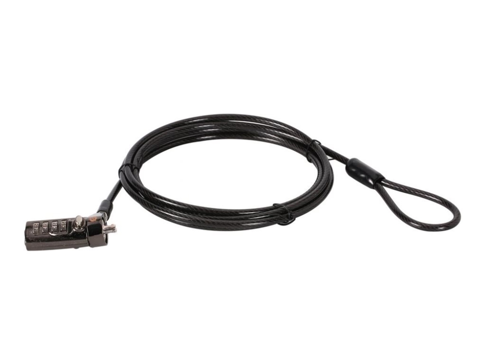Conceptronic Custodio01bn Laptop-Kombinationsschloss, Nano-Sicherheitsschlitz, 1.8M, 1,8 M, Nano, Zahlenschloss, Schwarz