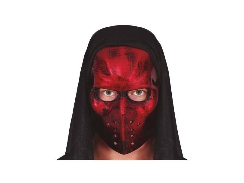 Rote Eishockeymaske