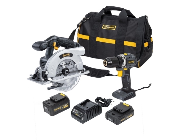 Grunder Tool Set Cd-B0a18+Cs-L1118 18V 2+4Ah