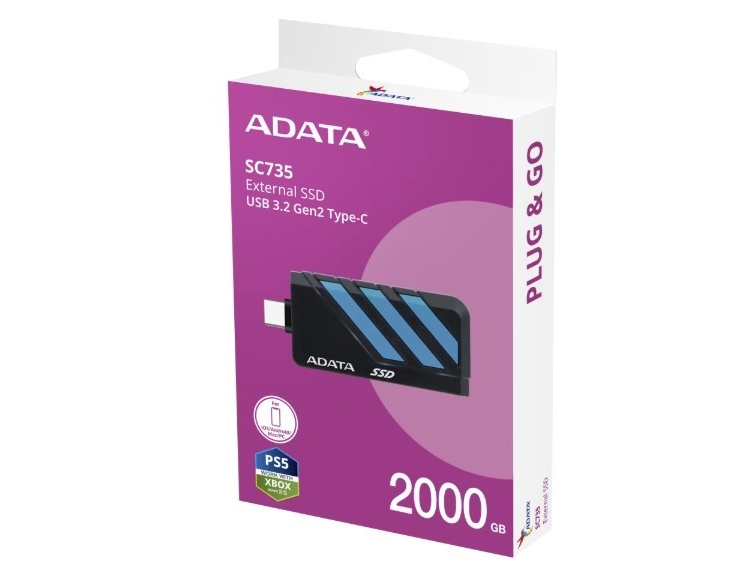 ADATA SSD SC735 2TB USB 3.2 Gen 2 Blå | Datorkomponenter - Hårddisk & Lagring - Interna hårddiskar | GameStuff