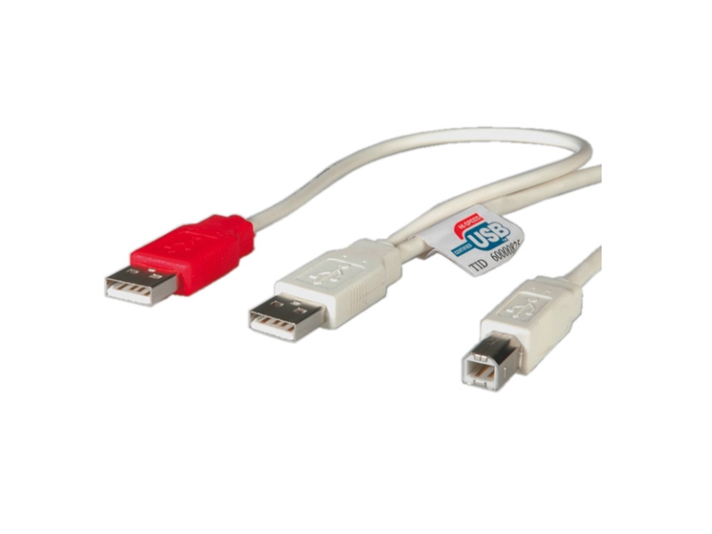 Roline Usb 2.0, 1.8M, 1,8 M, 2 X Usb A, Usb B, Hanstik/Hanstik, 0,48 Gbit/Sek., Hvid