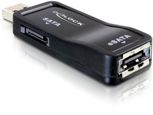 Delock Adapter Usb 2.0 / Esatap + Sata, Usb, Usb 2.0, 1X Sata, Sort, 480 Mbit/S, Ledningsført