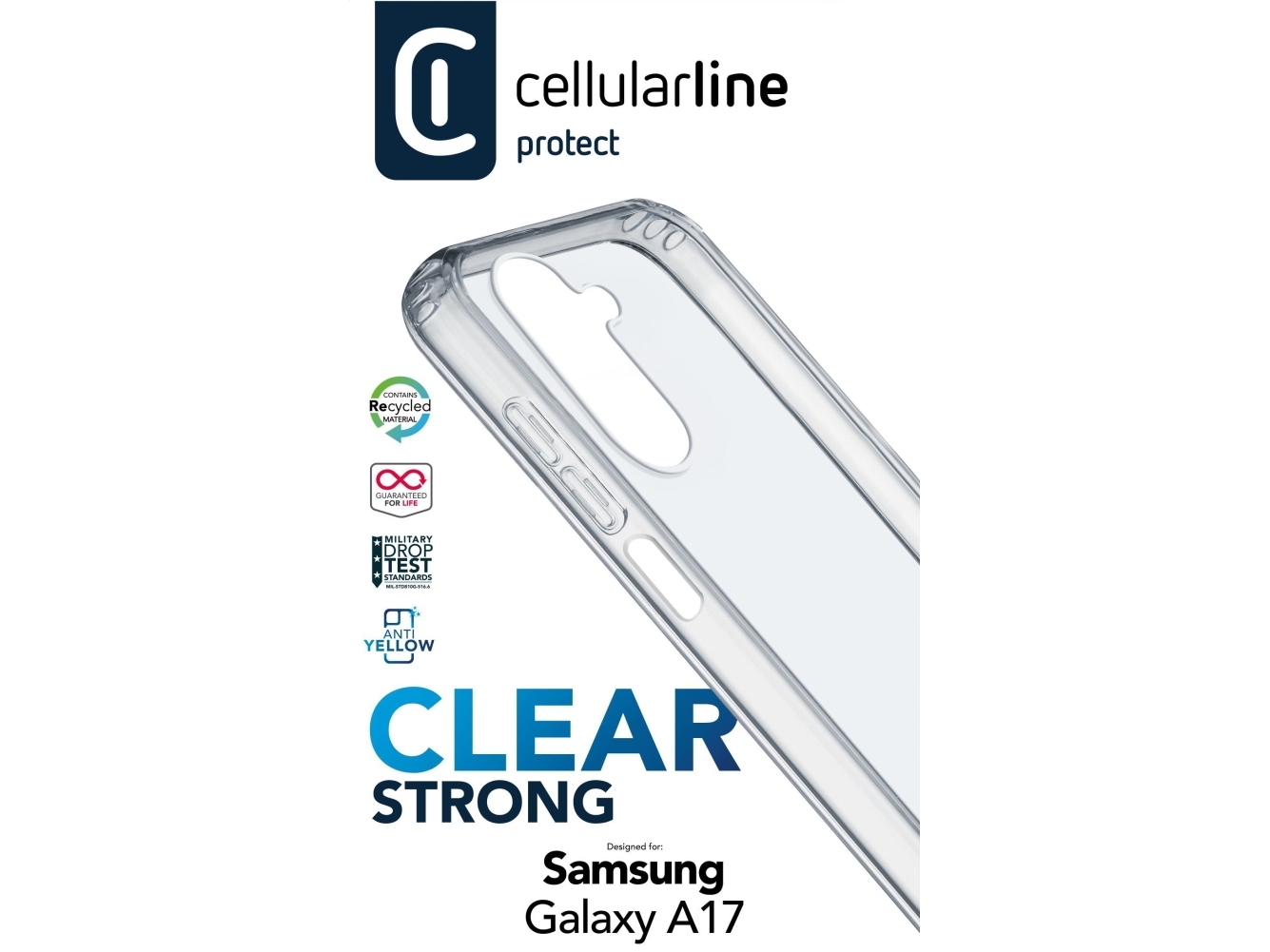 Cellularline Clearduogala17t, Cover, Samsung, Galaxy A17, 17 Cm (6.7"), Transparent