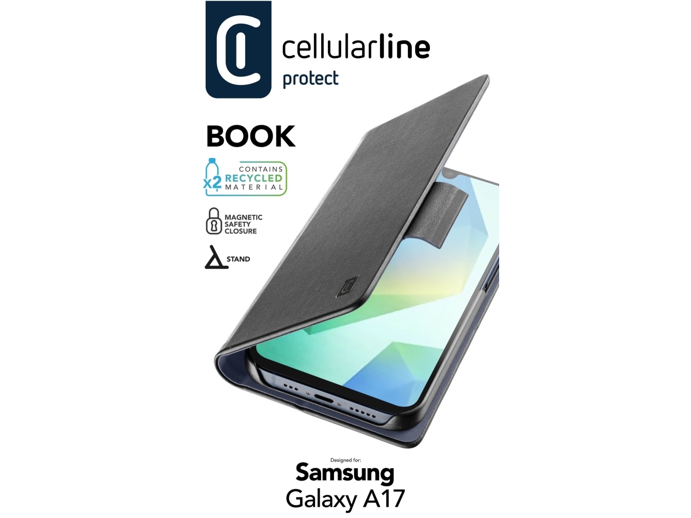 Cellularline Book - Galaxy A17, Folio, Samsung, Galaxy A17, 17 Cm (6.7"), Schwarz