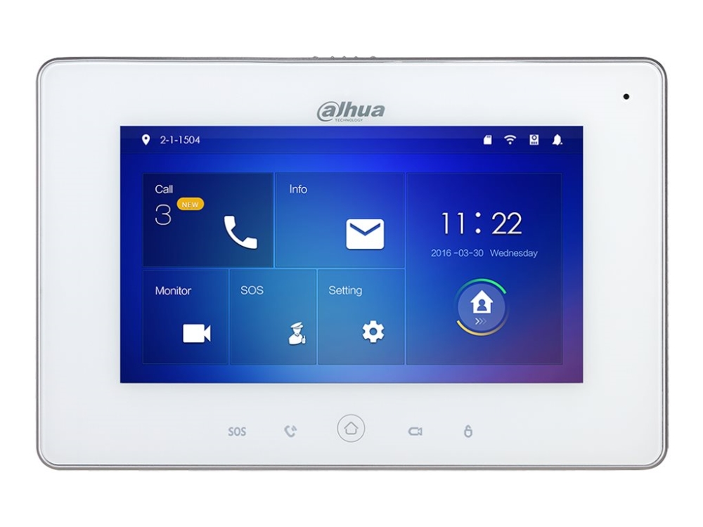 Dahua IP Series VTH5221DW-S2 - IP intercom station monitor - trådlös, kabelansluten - 802.11b/g/n - 2.4 Ghz - 10/100 Ethernet - vit | Tele & GPS - Fast & IP telefoner - Trådlösa telefoner | GameStuff