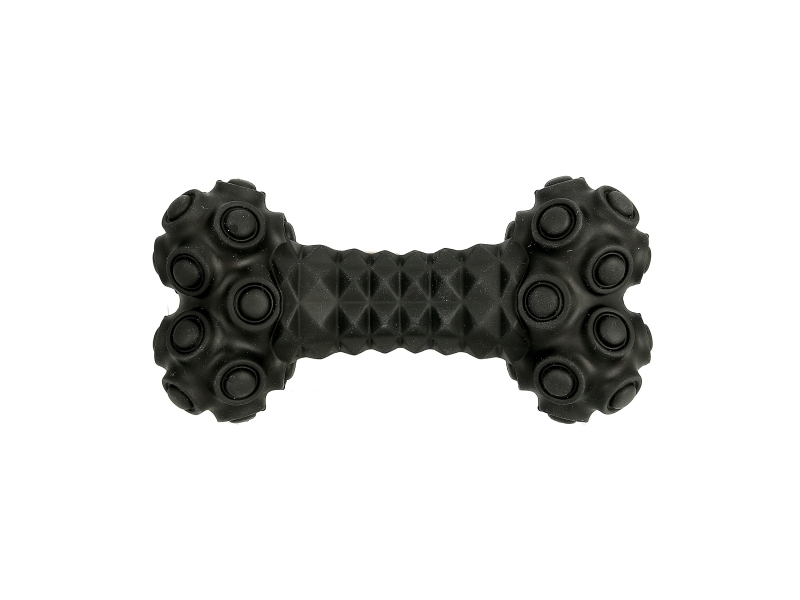 Dogman Rough Play Hundespielzeug Gummi Knochen Schwarz 16 Cm