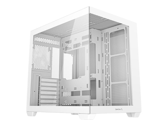 DeepCool CG530 WH - Midi-tårn - ATX - sidepanel med vindue (hærdet glas) - ingen strømforsyning (ATX / PS/2) - hvid - USB/Lyd