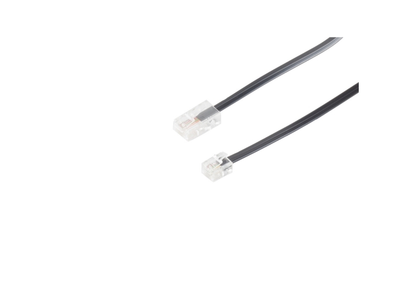 S-Impuls 70256-, 6 M, Rj11, Rj11, Hanstik, Hunstik, Sort