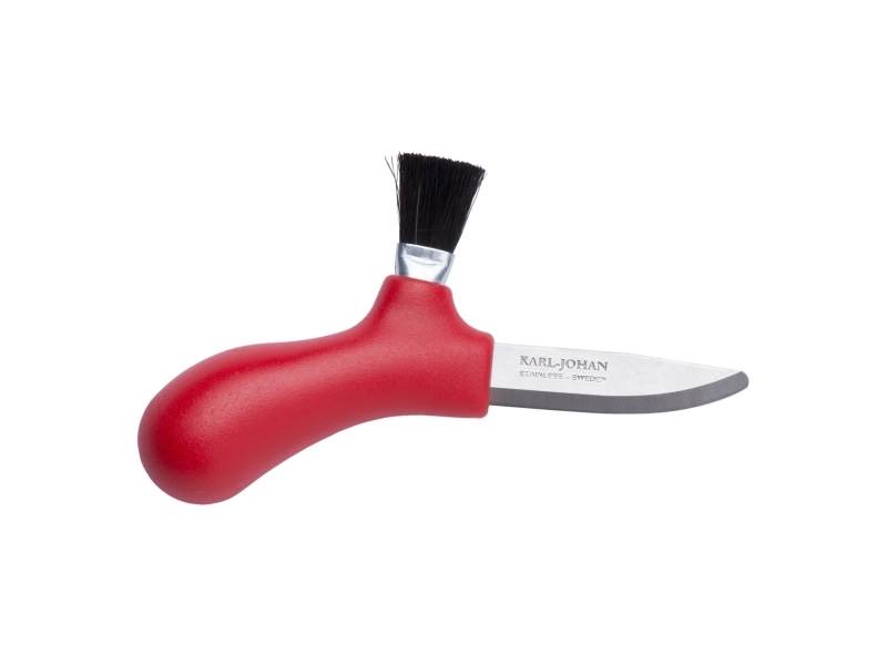 Morakniv Karl-Johan, Mushroom knife, Dråbepunkt, Rustfrit stål, Polypropylen (PP), Rød, 2 værktøjer