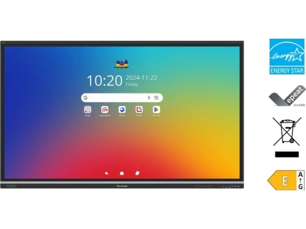 Viewsonic IFP9851 Display, 2,49 m (98), 1428,48 x 803,52 mm, 500 cd/m², 1,07 miljarder färger, 3840 x 2160 pixlar, TFT-LCD | TV, Ljud & Bild - Projektor og Projektorduk - Interaktiva Whiteboards | GameStuff