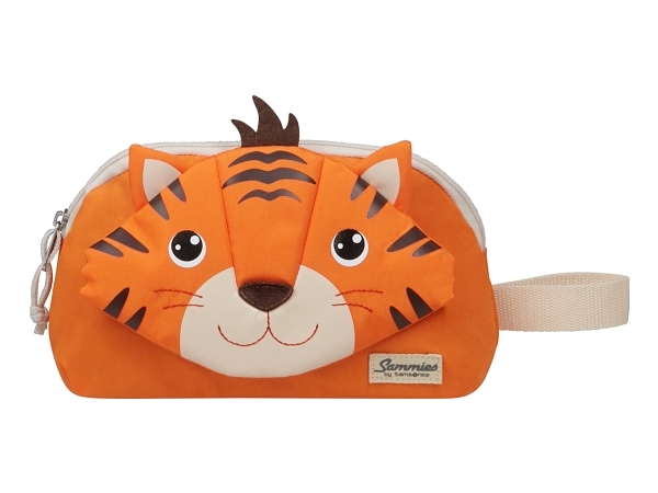 Samsonite Happy Sammies Eco, Unisex, Handtasche, Reißverschluss, Orange, Weiß, Muster, Tiger Toby