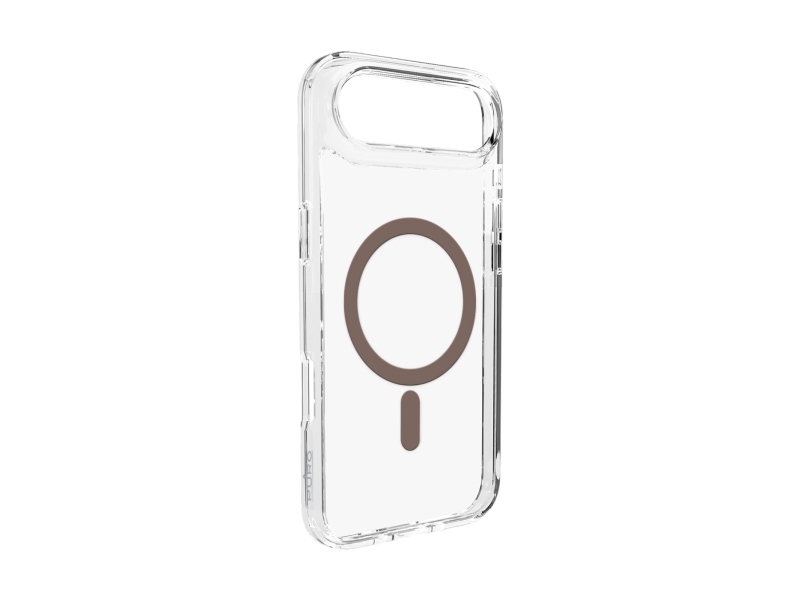 Puro Lite Mag Tpu+Pc Cover Kompatibelt Med Magsafe Til Iphone 17 Air - Transparent Med Brun Ring