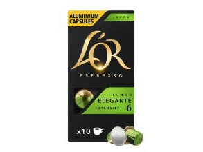 Kaffekapsel L'OR Lungo Elegante 10 kaps/pk Styrke 6,10 pk x 10 stk/krt