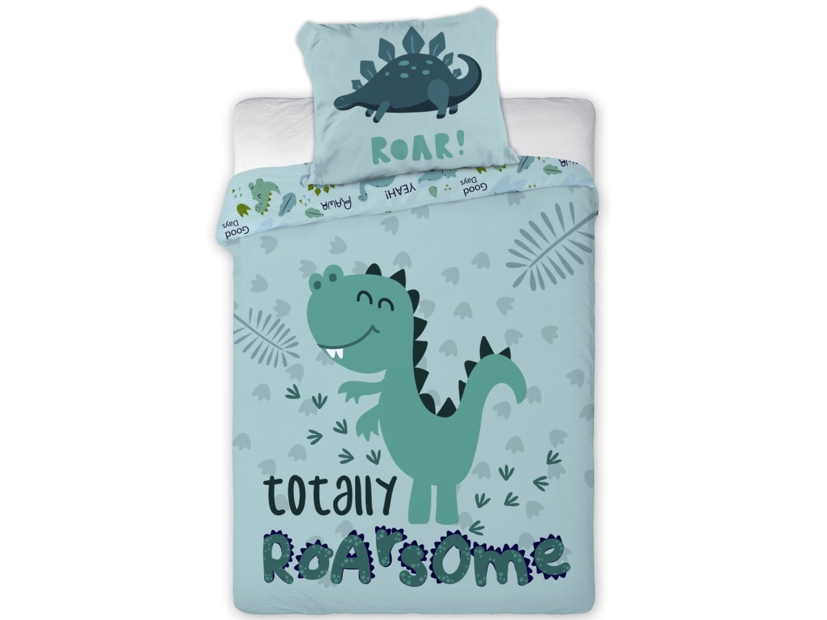 Baby Dino Rawr Junior Bäddset 100x135 cm - 100 procent bomull | Baby & barn - Textil och kläder - Linne och lakan för barn | GameStuff
