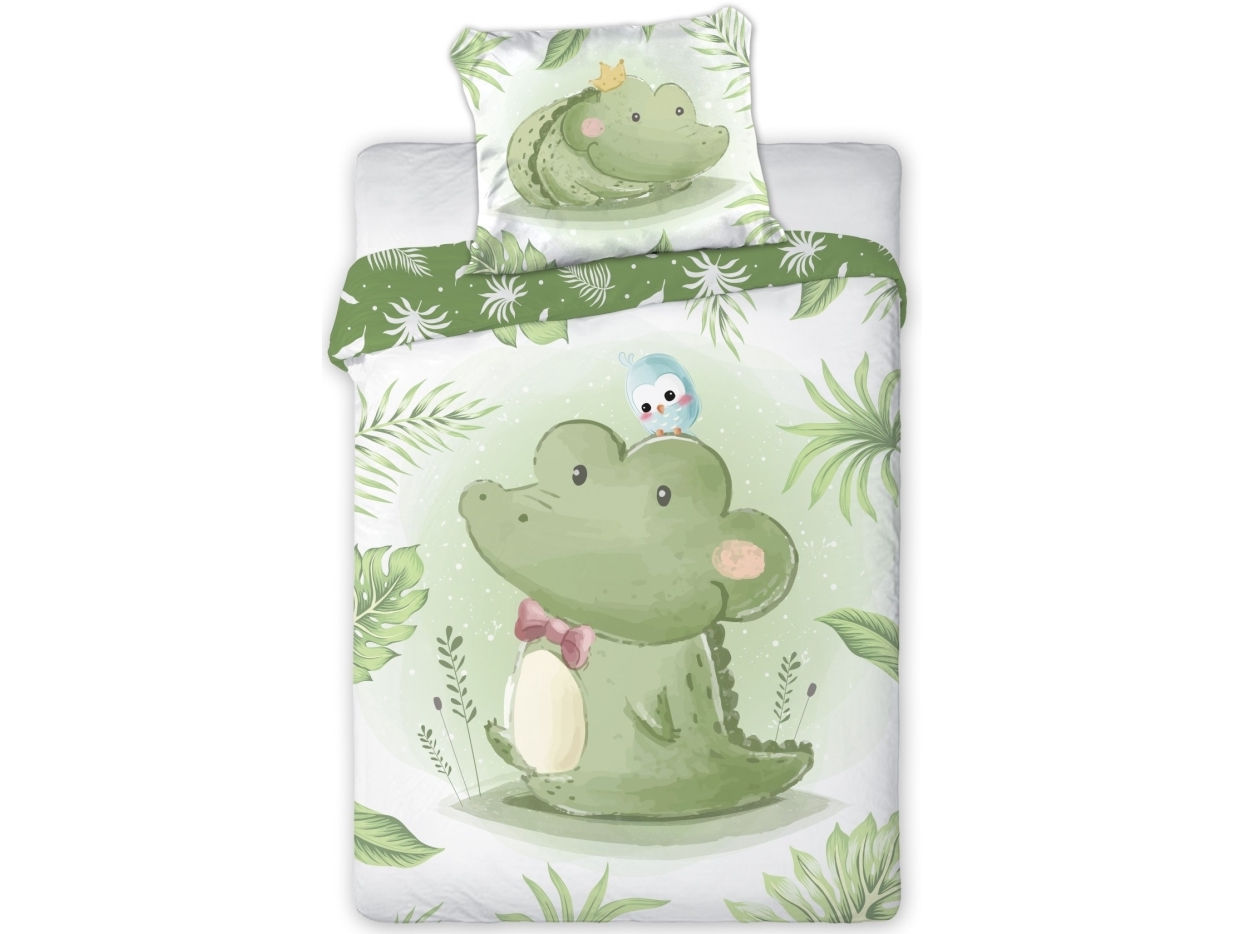 Baby Krokodille Junior Sengetøj 100X135 Cm - 100 Procent Bomuld