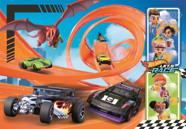 Clementoni Puslespil - Hotwheels - Super - 104 Brikker - Clementoni