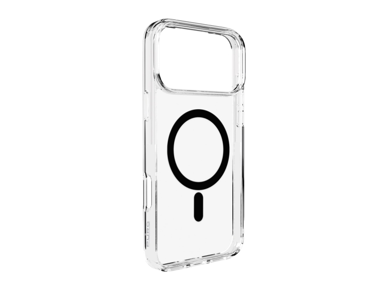 Puro Lite Mag Tpu+Pc-Cover Kompatibelt Med Magsafe Til Iphone 17 Pro Max - Gennemsigtig Med Sort Ring