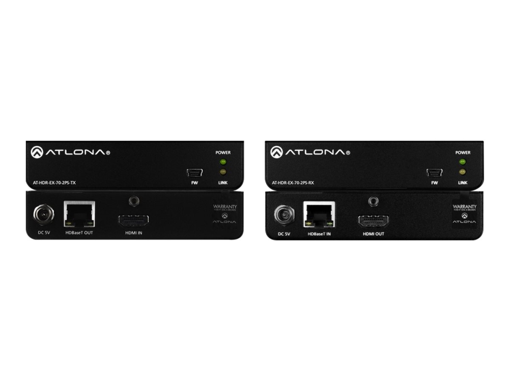 Atlona HDR-EX-70-2PS 4K HDR HDMI Over HDBaseT - TX/RX Kit - förlängd räckvidd för audio/video - HDMI, HDBaseT - upp till 70 m | TV, Ljud & Bild - Övriga tillbehör - Förlängare för ljud och video | GameStuff