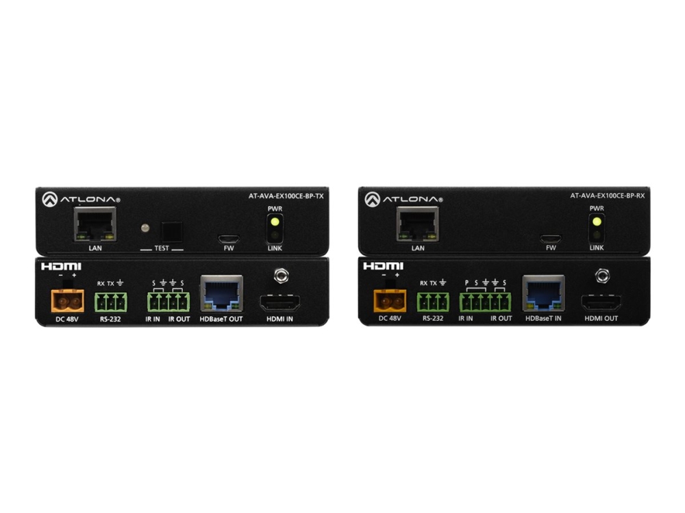 Atlona Avance At-Ava-Ex100ce-Bp-Kit - Sender Og Modtager - Video/Audio/Infrarød/Seriel Forlænger - Rs-232, Hdmi, Hdbaset, Infrarød - Op Til 100 M