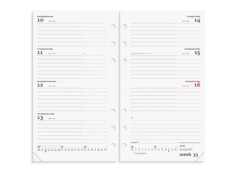 System PP International veckokalender korsformat REFILL 2026 | Papper & Emballage - Kalendrar & Anteckningsböcker - Kalendare | GameStuff