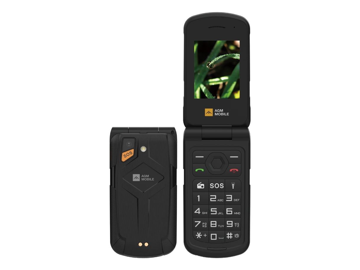 Agm M10, Klappgehäuse, Dual-Sim, 6,1 Cm (2.4"), Bluetooth, 1200 Mah, Schwarz