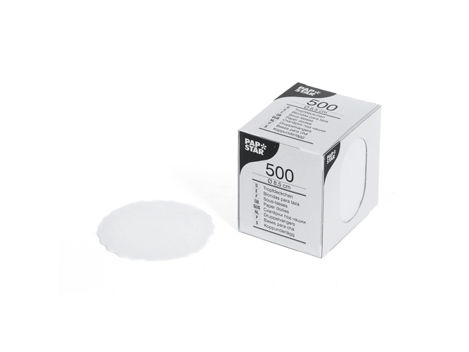 Papstar 12296, Pyöreä, Paperi, Valkoinen, 8,5 cm, 85 mm, 0,28 g